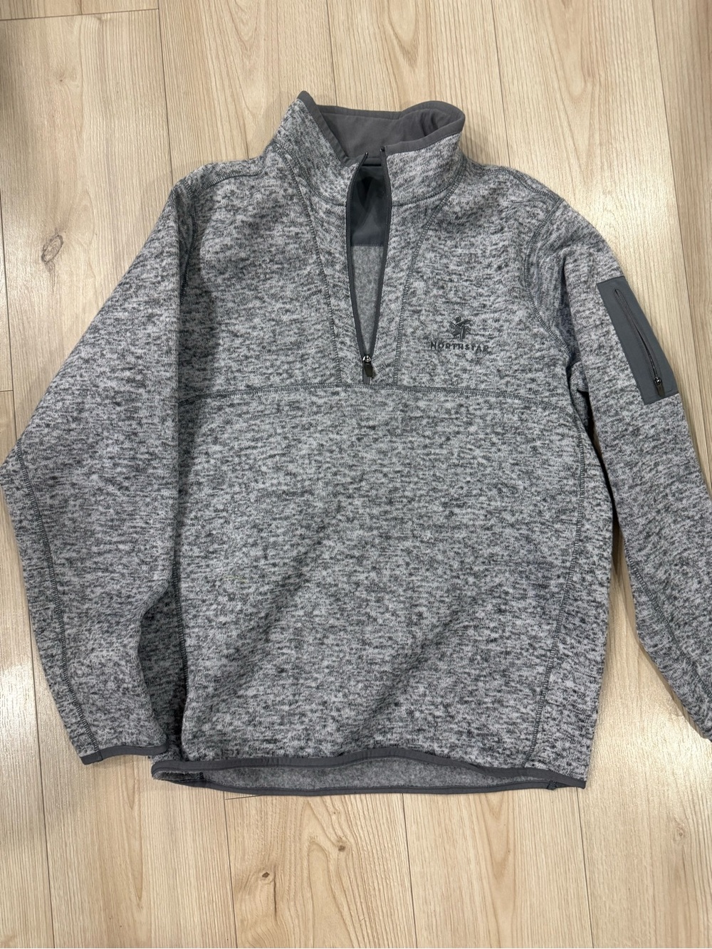 Men's Gray Heather Quarter-Zip Shirt Jacket